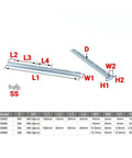 Four Piece V Slot T Slot 180 Degree Inline Connectors For Aluminum Profiles 2020 3030 4040 4545 Inside Joint Fittings dimensions chart