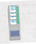 Hella Easy Wall Mounted Material Card Rack For Warehouse Inventory Display And Employee Attendance Tracking With Super Dope Multi Grid Card Slot Shelf For Slick Storage Setup, showing ten slots for tracking cards.