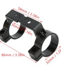Electric Bike LCD Display Holder Bracket With Screws showing dimensions, compatible with LCD3 and LCD3U, black color.