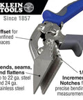 Hand Seamer With 3-Inch Jaw Offset Metal Seamer for Bending 22 Gauge Steel And 24 Gauge Stainless, Compound Leverage for Cramped Spaces