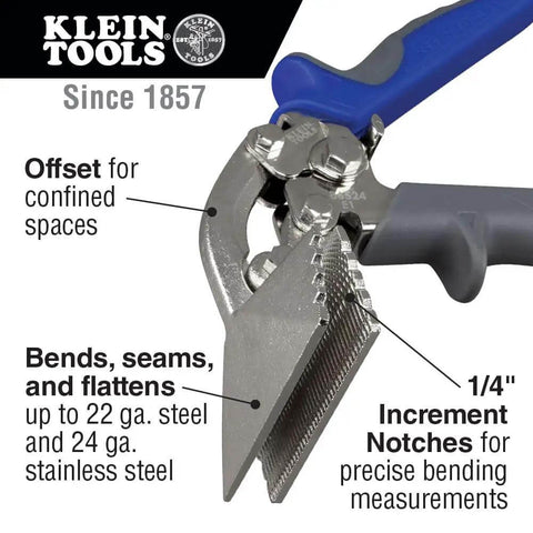 Hand Seamer With 3-Inch Jaw Offset Metal Seamer for Bending 22 Gauge Steel And 24 Gauge Stainless, Compound Leverage for Cramped Spaces