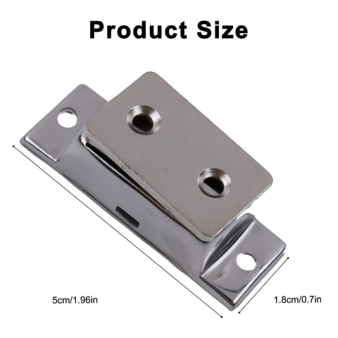 Extra Strong Magnetic Door Catch For Cabinets And Cupboards, 304 stainless, silver finish, adjustable mounting, product size shown