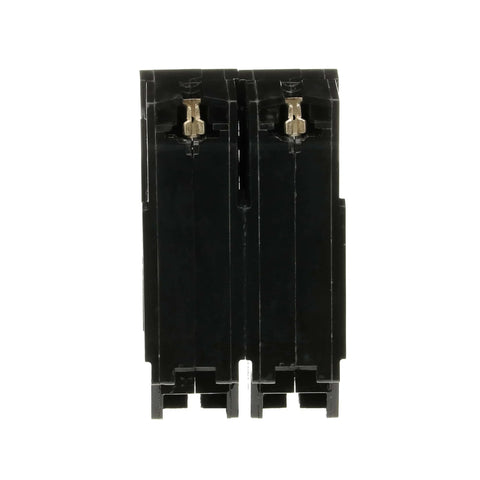 Front view of Single Q-Line THQL21100 100A Double-Pole 120/240 VAC Plug-In Circuit Breaker, Thermal-Magnetic Common-Trip for load centers.