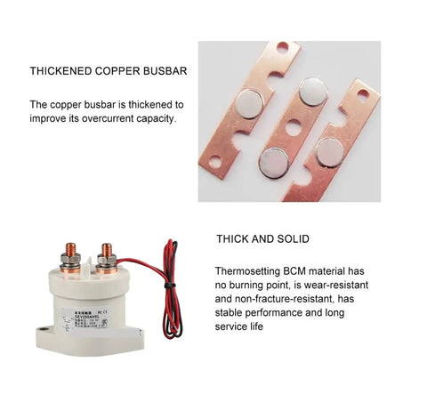 Heavy Duty DC Contactor SEV250AH Electric Relay Switch shop grade with thick copper busbars for enhanced power switching.