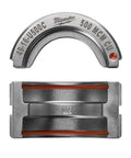 500 MCM Copper U Style Die For Crimp Tools, Heavy Duty Wire Lug Crimp Die, White Finish, Front and Side View