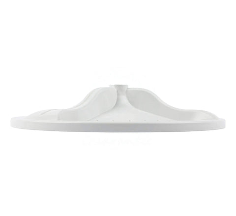 Side view of Upgraded Lifetime Wash Plate Compatible With Whirlpool Washer W10902814 W108396887, white and durable design.