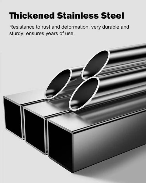 Stainless steel rods and bars showing durable rust-resistant material for door handles, highlighting thickness and longevity.
