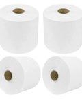 Four Roll Heavy Duty Coffee Filter Paper Game Changer Compatible With Commercial Brewers Thick Unbleached Sheets stacked in a group.