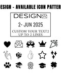 Built Like A Tank Custom Date Stamp With Personalized Text Dead Simple Self Inking Office Supplies Quick Dry Refillable Ink Pad Heavy Duty Rubber Impression Block Up To Twenty Thirty Five icon pattern design for customization.
