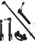 Five Piece 4WD Front Tie Rods Kit For 2005-2016 Ford F250 F350 Super Duty All 4X4 Models Heavy Duty Steering Upgrade With Outer Tie Rod End Link And Adjusting Sleeve, black metal parts
