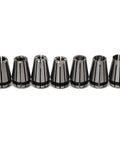 Premium 7Pc ER11 Spring Collet Chuck Set With Self Release Tool Holder For Milling And Grinding Machines Including High Grade Steel Bits Ranging 1 To 7 Mm featuring six precision collets.
