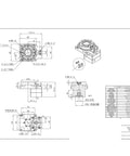 Technical drawing of Heavy Duty Precision Hollow Rotary Platform Gearbox with dimensions and specifications for automation jobs.