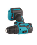 Heavy Duty Cordless Drill Driver Delivers Kickin Torsion Power Dual Speed Settings Built In Led Lamp And Grippy Ergonomic Handle For Tough Wood Tile Steel Jobs side view showing ergonomic grip and chuck.