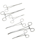 Go To Workhorse Hemostat Forceps Set In Stainless Steel, Six Piece Straight And Curved Locking Clamps For Fishing, Crafts, Medical