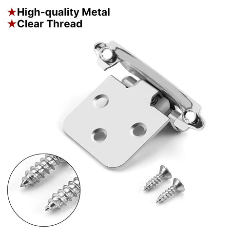 Self Closing Brushed Nickel Cabinet Hinges With 1/2 Inch Overlay Satin Nickel Cupboard Hinges, screws included