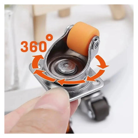 Tiny 0.5 Inch Swivel Plate Casters with low profile frame, 360-degree rotation, smooth rolling for daily moves, multi pack
