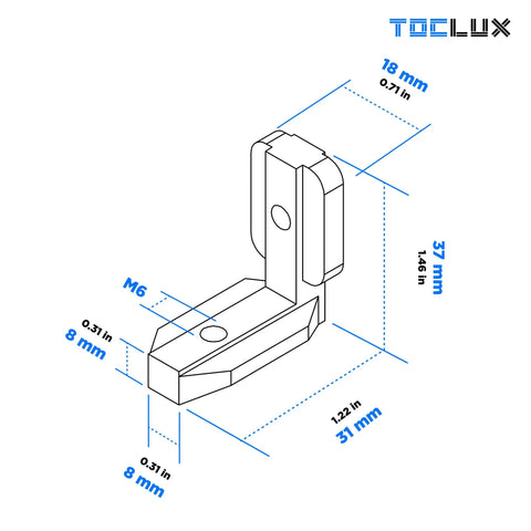 20 Pack 4040 Aluminum Extrusion Hidden Inside Connectors L Shape Corner Brackets With Hex Screws T Slot Linkage Fittings For 40 Series Profiles Zinc Alloy Rustproof dimensions and design drawing