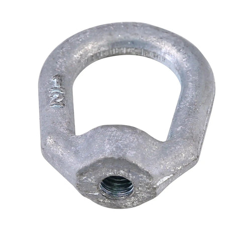 Built Tough Heavy Duty Galvanized Steel Eye Nut With Half Inch UNC Thread Bail Type Ring Lifting Fastener Marine Grade Female