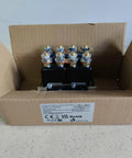 Top Shelf Sw822 Replacement Contactor 48V DC 100 Amps Double Pole Single Throw in cardboard box, showing wiring terminals.