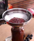 Three Piece Wide Mouth And Regular Mouth Canning Funnel Set With Strainer Stainless Steel For Mason Jars filled with jam