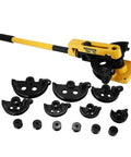 Manual Pipe Tube Bender Set For Steel And Copper Tubing Heavy Duty Lever Handle Bending Tool with interchangeable formers.