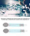 Two Pack Thin Film Pressure Sensor, Flexible Bendable Force Sensitive Resistor, 20g To 3kg Range, High Accuracy With Low Drift, Ideal For Auto And Industrial Measurement Applications, thin flexible sensor pair