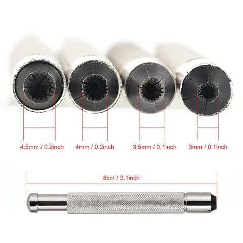 Crown Winder Tool For Mechanical Watches Hand Operated Winding Repair Kit for DIY Enthusiasts shown with four crown sizes
