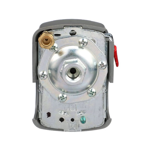 Front view of Air Compressor Pressure Switch With 125 Psi Set Off And 30 Psi Fixed Differential, 1/4 Inch Npsf Internal.