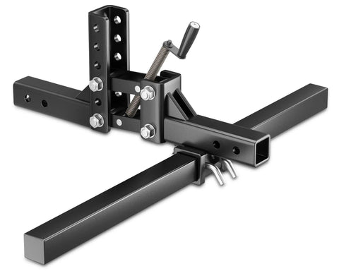 Heavy Duty 50 Inch Manual Implement Lift With 1 Point Lift System And 2 Inch Hitch Receivers For ATV UTV And Tractor Adjustable Height