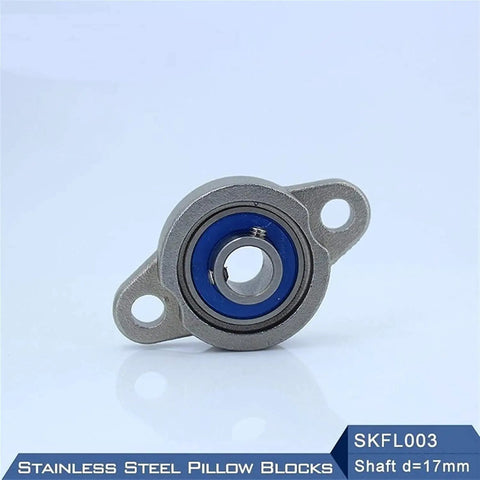 Heavy Duty Stainless Steel Pillow Block Mounted Bearings Support A 17mm Shaft Size While SKFL003 Design Offers Stability For Industrial Work And Wear Resistant Materials Ensure Reliability During Long Runs To Meet Shop Requirements Every Time. stainless steel pillow block bearing for 17mm shaft