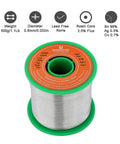 Lead Free Solder Wire With Rosin Core Flux 2.5 Percent Flow 0.032 Inch 0.8mm Diameter 1.1 Pound 500 Gram Spool For Electronics Soldering Sn99 Ag0.3 Cu0.7 Easy To Solder Bright Joints.
