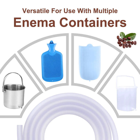 Long Flexible Enema Replacement Tube 5.8Ft With Easy Install Nozzle, Universal Fit For Most Enema Kits, Thick Durable PVC Hose Built To Last, Comfortable Flexible Design, Easy To Clean, Medical Grade Quality; compatible with multiple enema containers