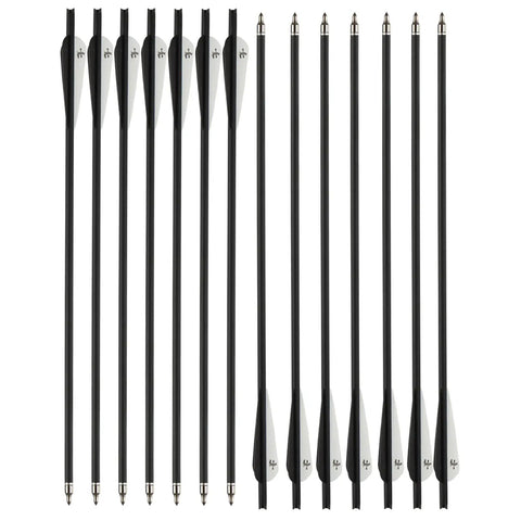 12 Carbon Crossbow Arrows 16 Inch For Hunting And Target Practice With TPU Vanes Pro Grade Lightweight Durable Bolts Carbon Fiber Arrows