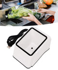 Fast 1D And 2D Barcode Scanner For Quick Mobile Payments And Desktop Use High Speed QR Reader, shown on retail counter, 1 unit