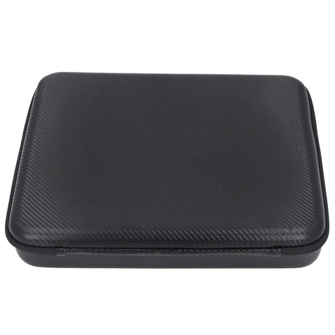 Top view of Satellite Hard Case With EVA Shell And Multi Compartment Organizer For Outdoor Travel And RV Dishes And Accessories Tough Protective Carrier With Easy Carry Handle For Simple No Fuss Transport.
