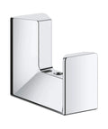 Selection Cube Robe Hook in Starlight Chrome Built Tough Durable Metal Bath Accessory With QuickFix Easy Install Square Modern Design