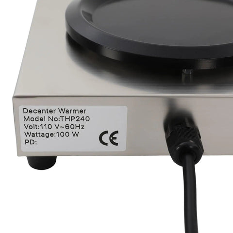 Keep Your Morning Brew Piping Hot With This Rugged Stainless Steel Coffee Warmer Plate featuring a black warming surface.