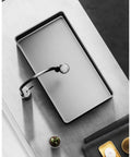 Modern Black 304 Stainless Steel Countertop Bathroom Sink Paired With Streamlined Faucet, built tough thick walls and scratch resistant surface.