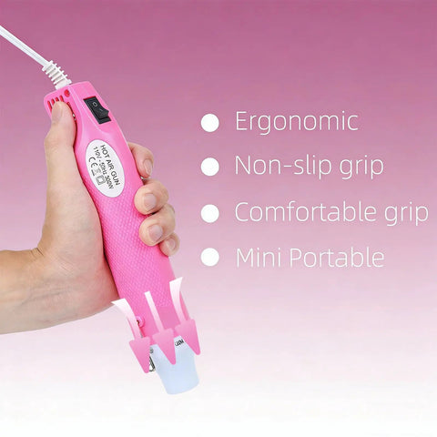 DIY Heat Gun For Crafting And Home Projects, 110V 300W Handheld Hot Air Tool, pink design, ergonomic non-slip grip features