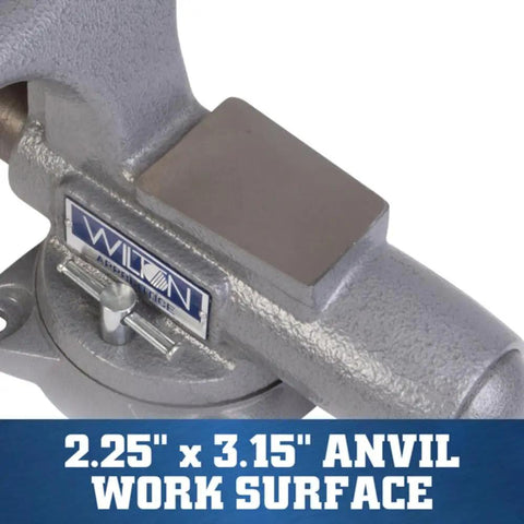 5 Inch Apprentice Vise WVA5 Heavy Duty 6600 Lbs Clamping Force For Metalworking And Shop Projects With Fast Setup And Minimal Downtime Precision Machined Slide Rail For Smooth Action 3.25 In Throat 1/4 To 2-1/2 In Pipe Capacity, gray bench vise anvil surface