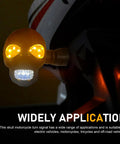 2 Pieces LED Motorcycle Turn Signal Lights With Skull Design Waterproof Blinkers Indicator on helmet