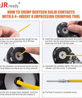 Crimping instructions for Deutsch DTM Connector Kit With 2 3 4 6 8 12 Pin Options Size 20 To 22AWG Solid Contacts Seal Plugs Removal Tool.