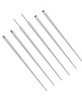 6 Piece Stainless Steel Piercing Tapers Set 14G 16G External Threadless And Internal Bar Insertion Pins for Body Piercing Kit display