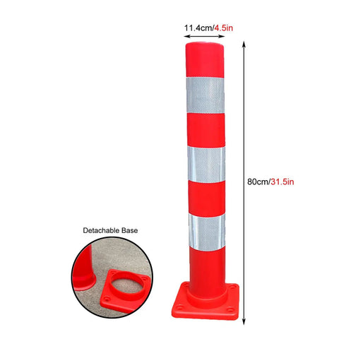 Top Shelf Plastic Safety Bollard Posts Built Tough With Killer Visibility Featuring A No Sweat Removable Base For Construction Sites And Parking Lots Red White Four Pack