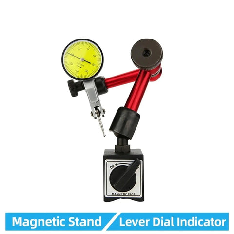 Beefy Lever Dial Indicator Magnetic Holder And Stand Kit For Precision Measurement With Pro Grade Probes Magnetic Base And Tools Micrometer Dial Gauge 0.8mm Stand B, red magnetic base and lever indicator