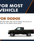 Side view of a black 2000 2001 Dodge RAM 1500 RWD truck compatible with Pair Of 2 Front Wheel Hub Bearing Assemblies For 2000 2001 Dodge RAM 1500 RWD Direct Fit Replacement Kit, Heavy Duty Front Hub Bearings, Compatible With V6 And V8 Engines, 100 Percent Accurate Fit, Bolt On, No Fuss Install.