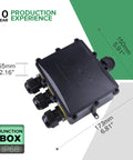 IP68 Waterproof 4 Way Junction Box Built Tough For Outdoor Use With 4 Channel Cable Connector And Lighting Connector External Coupler Cable Gland For 4-14mm Heavy Duty ABS PVC 1 Input And 3 Output Screw Terminal Easy Install