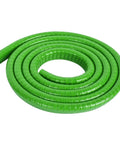 Coiled green Full Brim Guard for Hard Hats, Rubber Protective Strip with Internal Metal Clip Reinforcement, 36.6 inch length