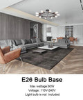 Modern Sputnik Chandelier In Oil Rubbed Bronze 10 Light Mid Century Semi Flush Mount Ceiling Light Fixture With Cool Retro Industrial Vibe For Living Room Dining Room Bedroom above modern living room with gray sofa and wooden flooring.