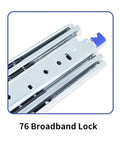 Close-up of Beefy Heavy Duty Drawer Slides 12 To 20 Inch 500Lbs Load No Lock Full Extension Ball Bearing with blue stopper